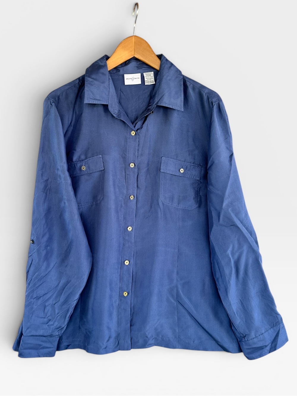 🎉5 for $45🎉  Jaclyn Smith silk top blouse shirt size XL - Picture 2 of 8